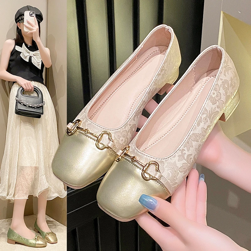 【粉丝专享】H原创新版国风马街扣防滑橡胶底透气平底鞋f33