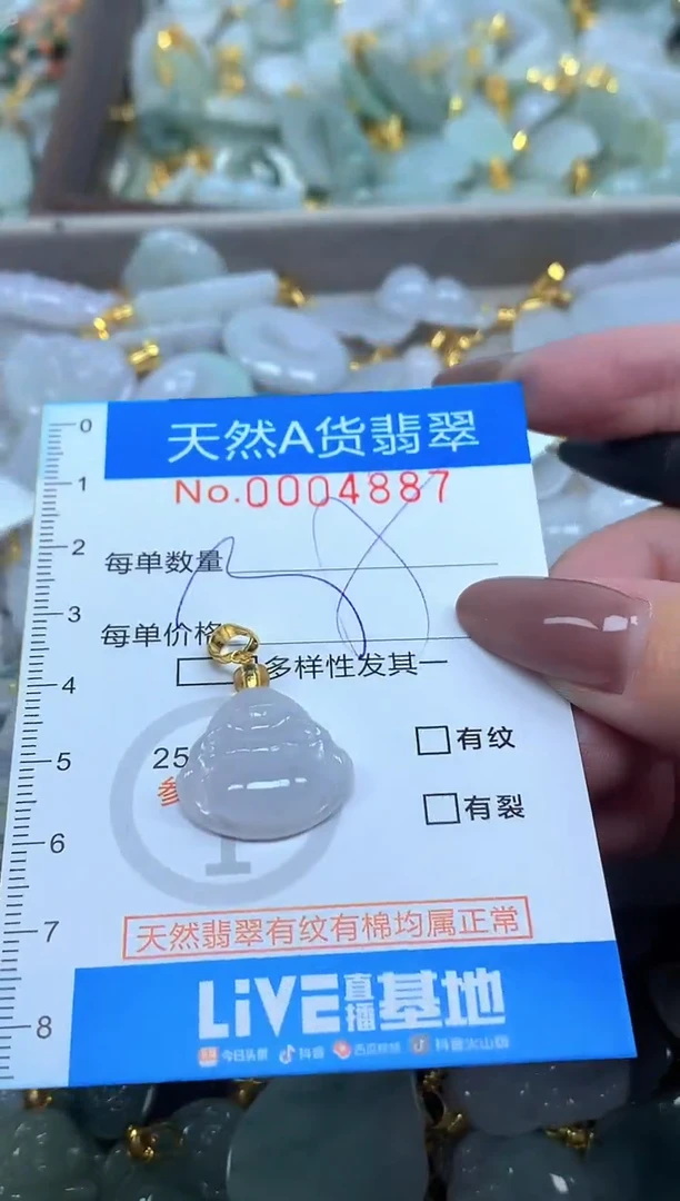 颈饰未镶嵌翡翠净货挂件-4887