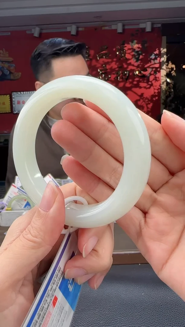 未镶嵌手镯和田玉白玉正装镯52-59