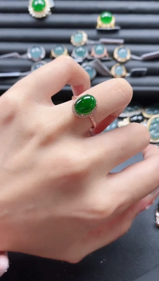 【闪购商品】翡翠戒指银S925镶嵌51511