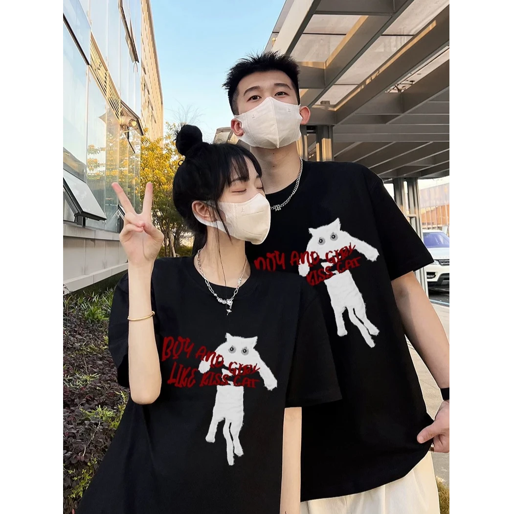 新款纯棉ins短袖T恤女百搭美式高街毛巾绣宽松半袖欧若风短袖上衣