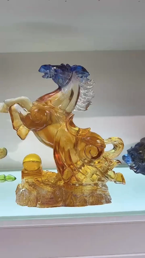 琉璃大马摆件高货精品