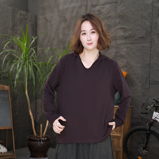 【高品质纯色连帽卫衣】百搭秋冬款女装带帽卫衣宽松休闲上衣