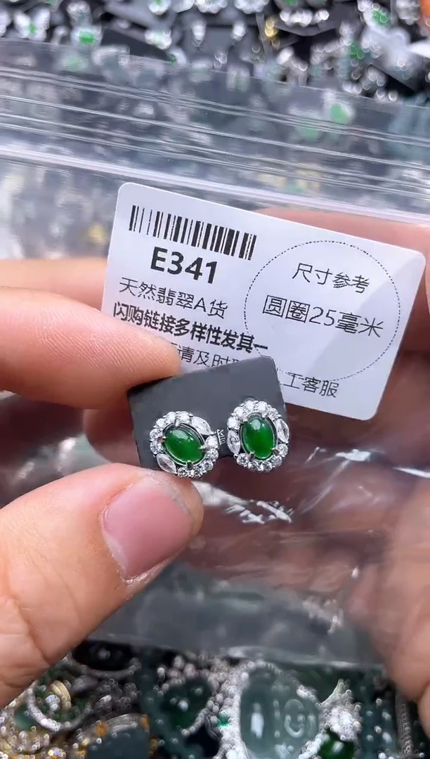 【闪购商品】翡翠颈饰未镶嵌E341耳钉