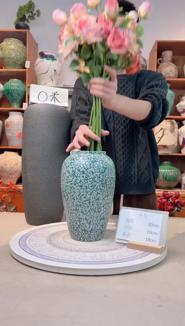 瓶陶瓷花瓶  微瑕 无花  影青雪 中号