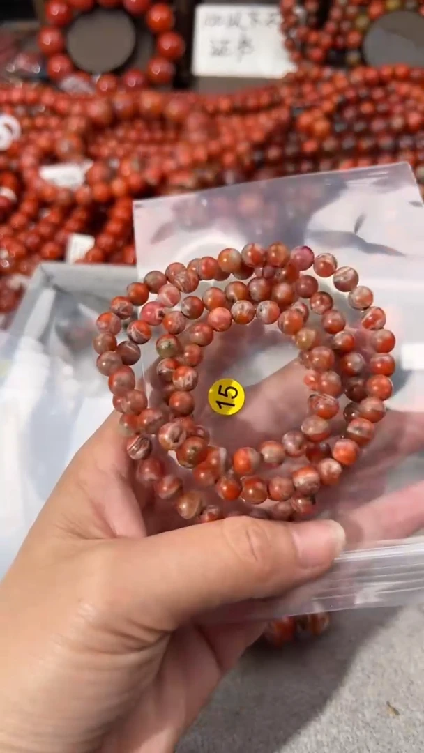 南红玛瑙手串未镶嵌6+