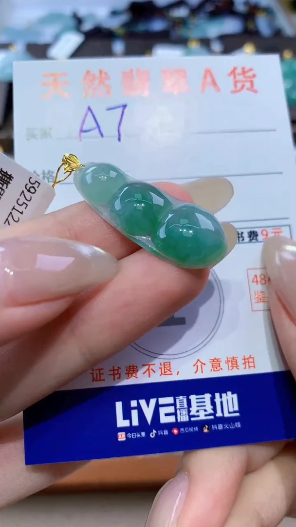 颈饰18K金镶嵌翡翠天然翡翠A货挂件