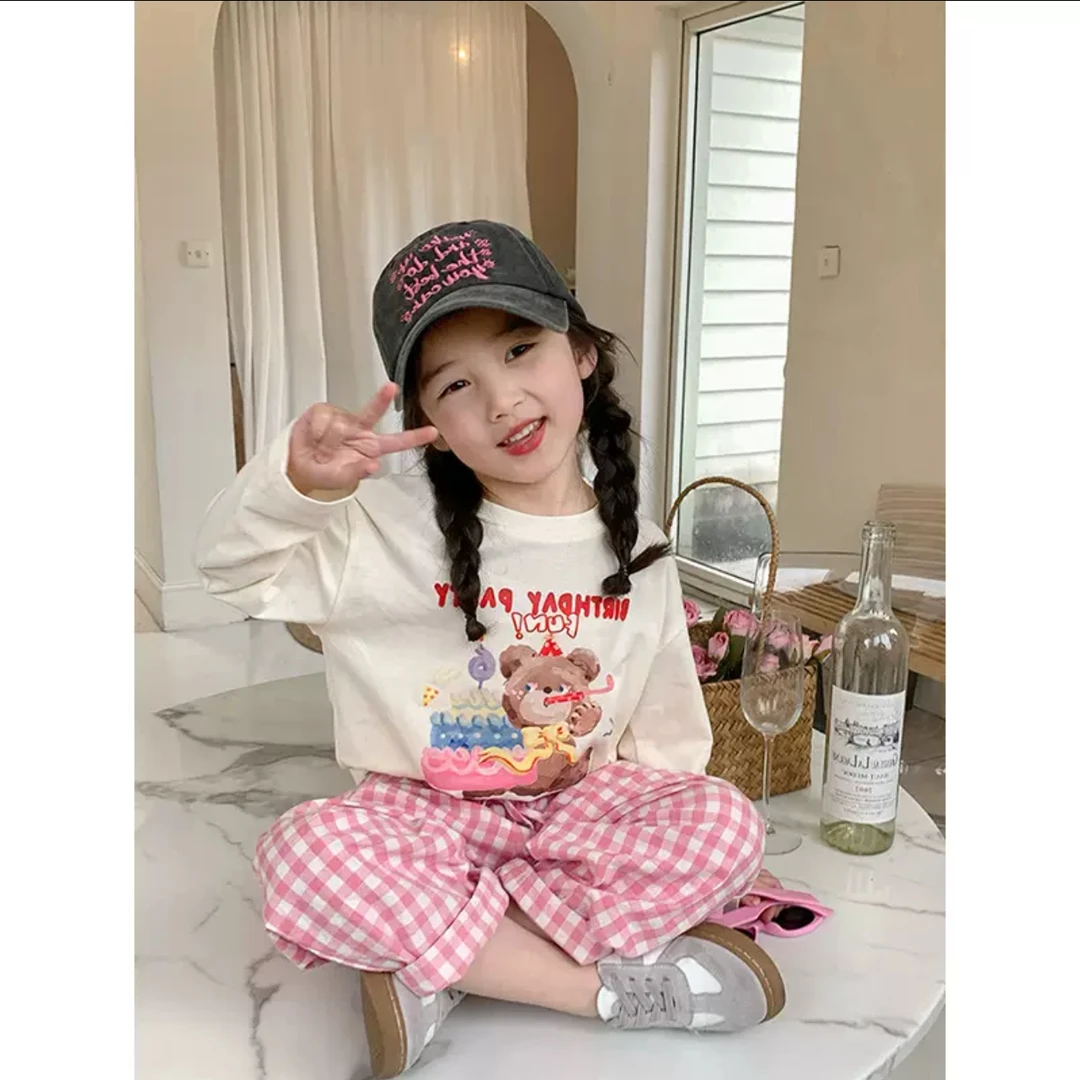 0005525格子裤哈伦版格子裤子女童格子裤