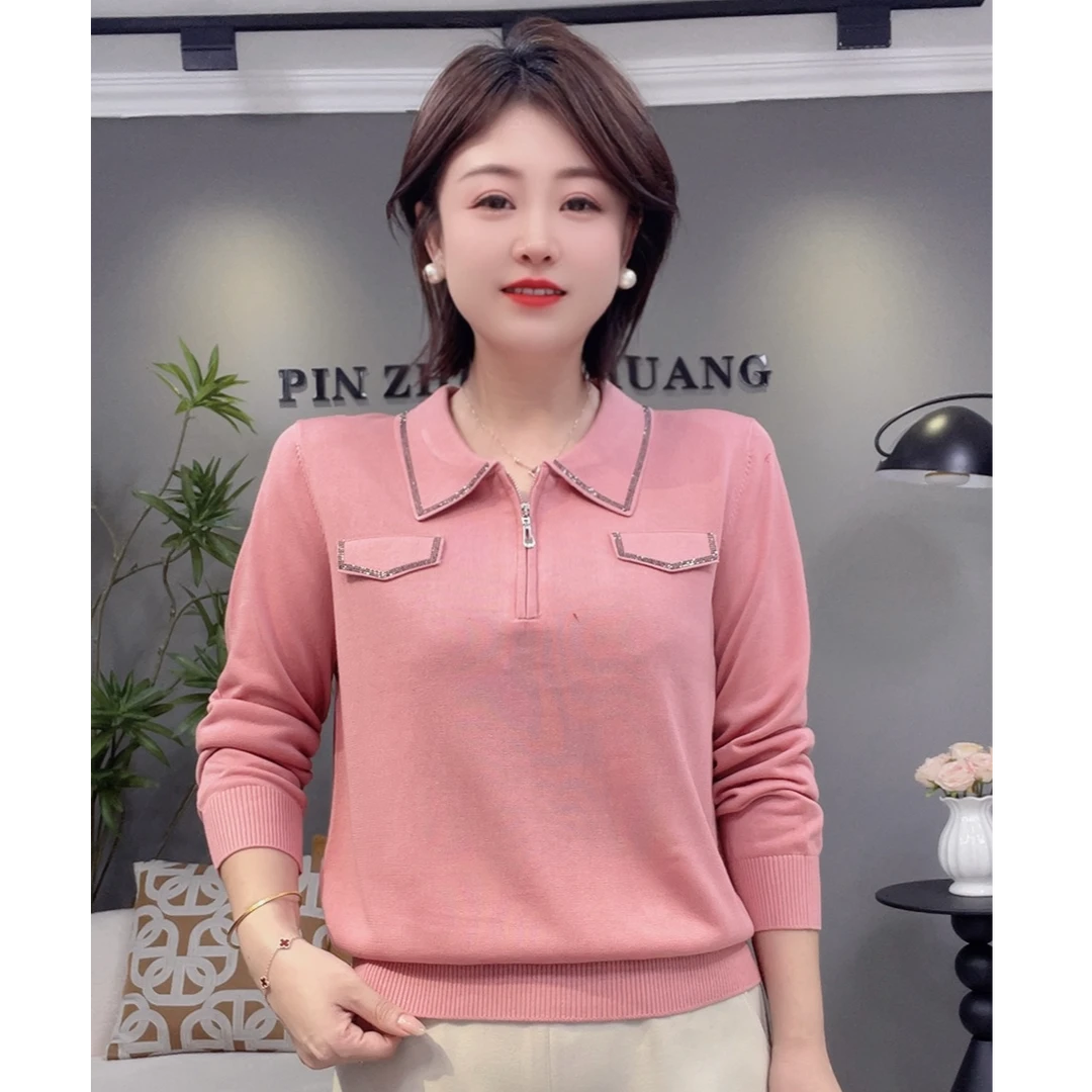 2025秋季新款翻领拉链款高档天丝长袖小衫511032