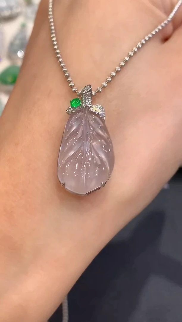 吊坠(不含链)18K金镶嵌翡翠a80