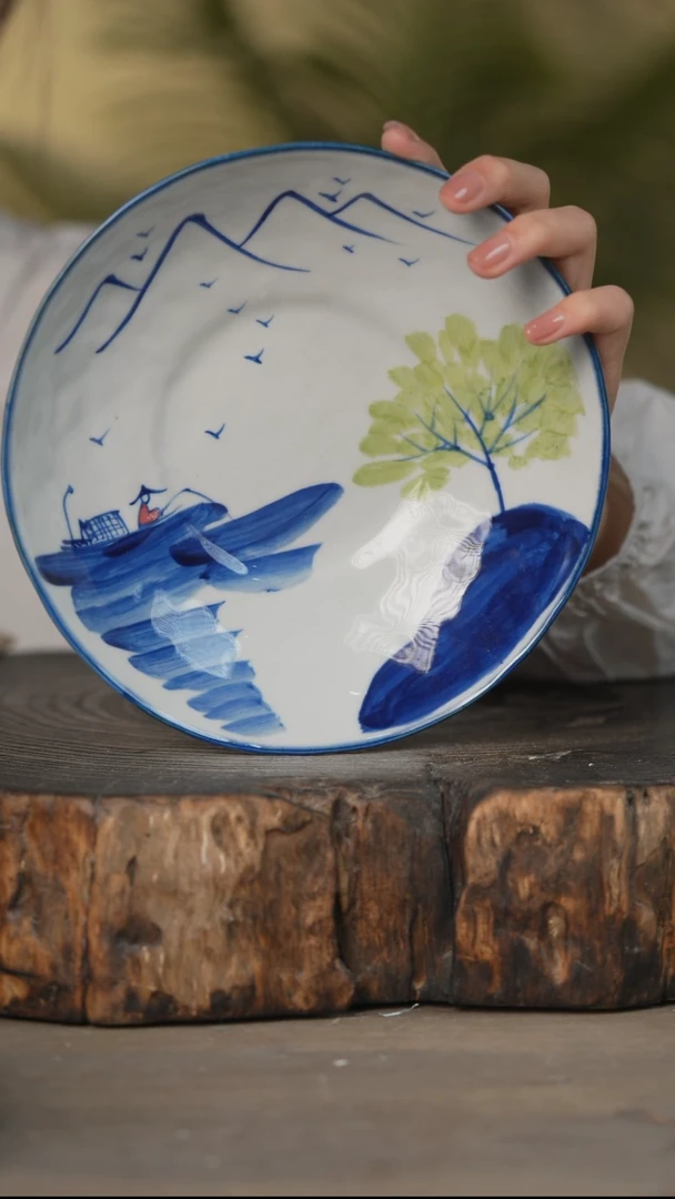 瓷片景德镇高温釉下彩可微波烤箱洗碗机