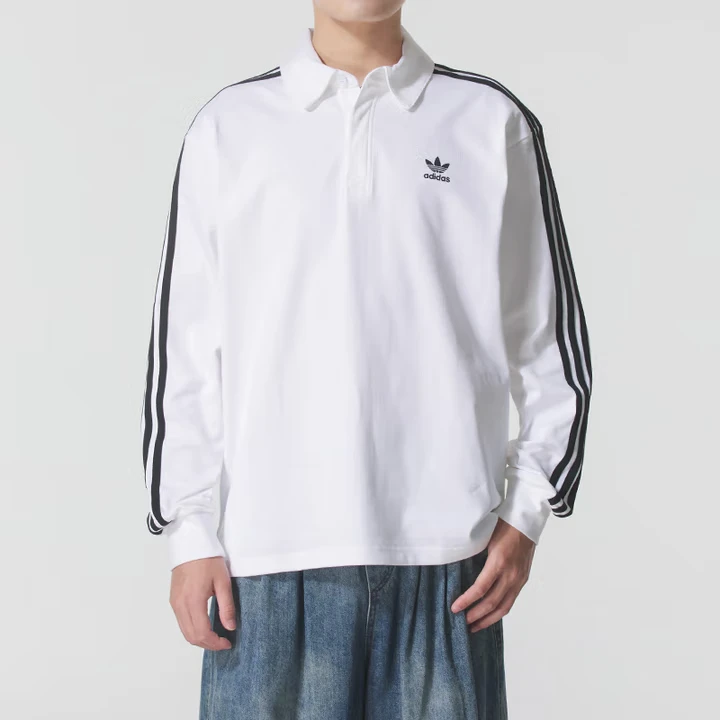 adidas/阿迪达斯秋季新款复古穿搭棉质美式运动长袖POLO衫IZ2459