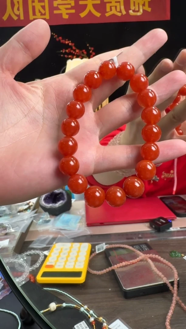 【闪购商品】南红玛瑙手串未镶嵌保山料南红锦红色手串11mm
