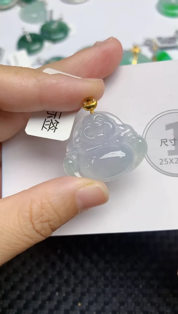 颈饰18K金镶嵌翡翠天然缅甸A货翡翠百元以上9元证书费自理