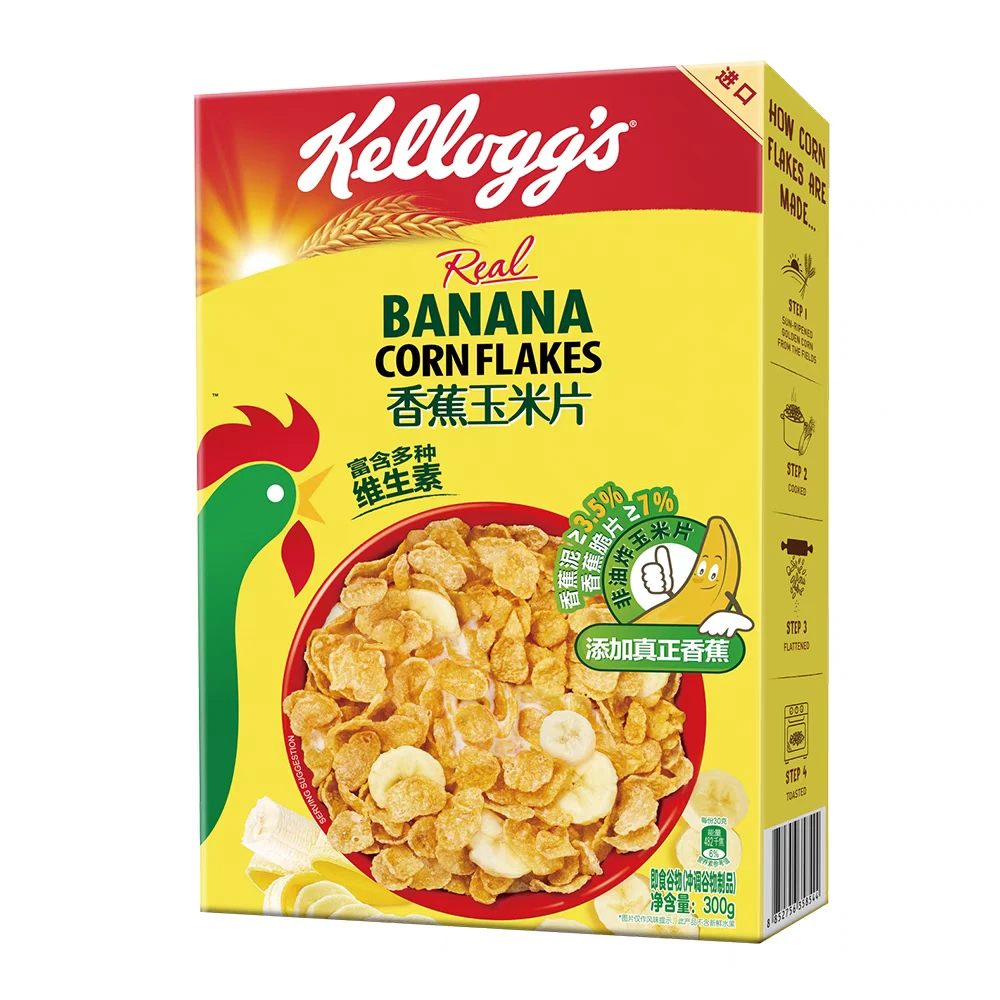 1盒【8月10日】香蕉玉米片即食谷物(冲调谷物制品)300克
