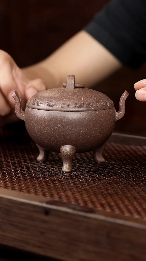 茶壶紫砂岩中泥龙归宝瓶