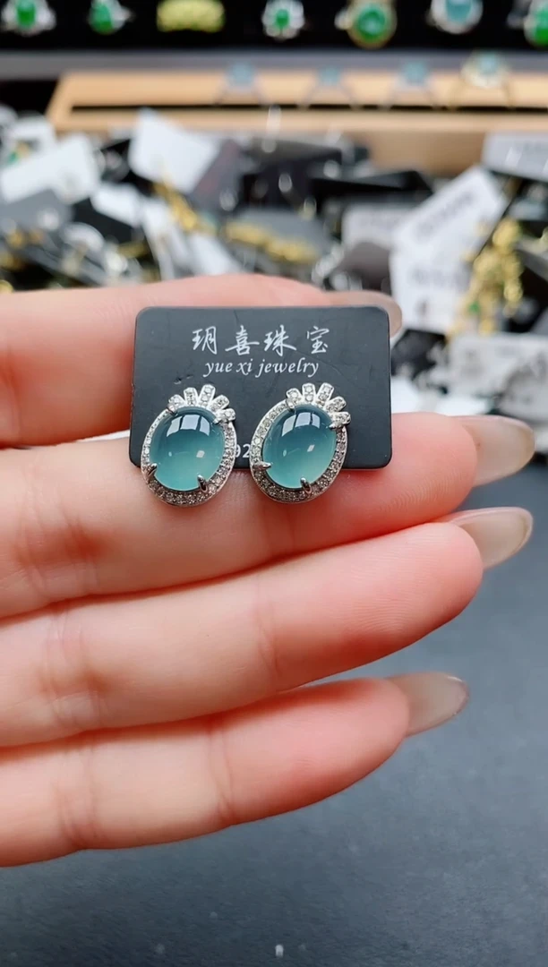 银S925镶嵌戒指翡翠1