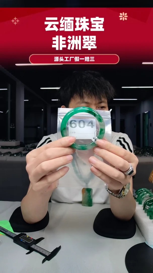 未镶嵌手镯石英质玉（非洲翠）5958圈口604