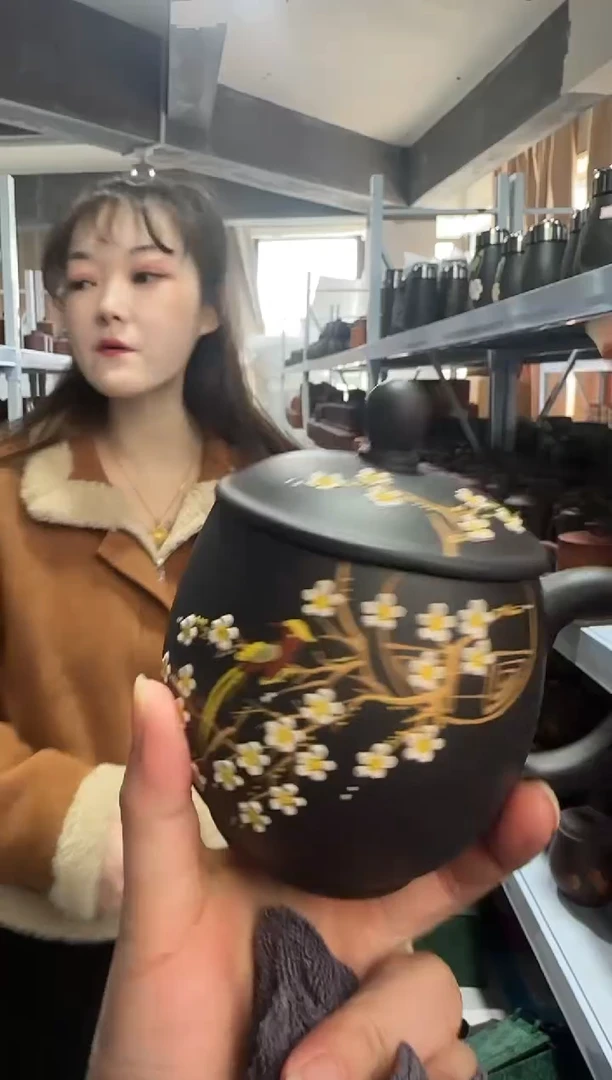 【闪购商品】紫砂盖杯紫砂盖杯石黄喜上眉梢