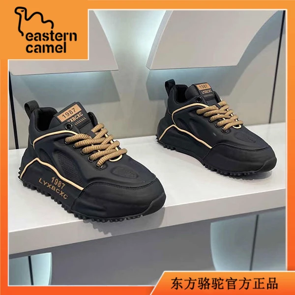 东方骆驼男鞋春季新款青少年厚底防滑耐磨阿甘鞋时尚休闲鞋老爹鞋