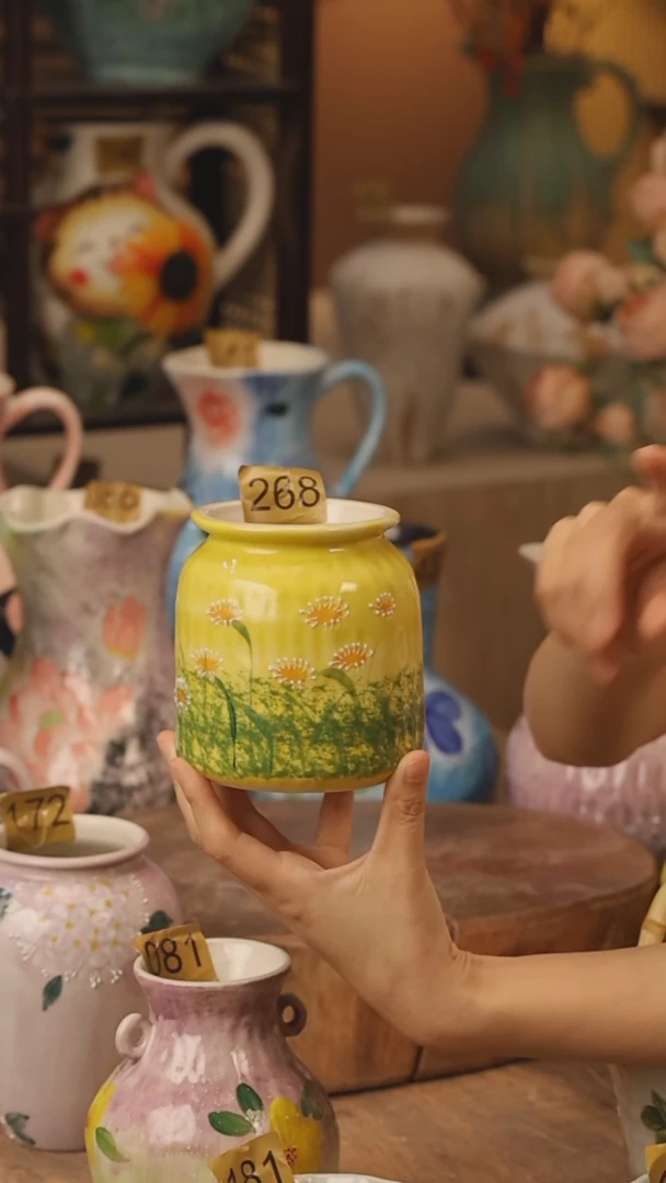 陶瓷268景德镇设计师手作花器摆件侘寂风