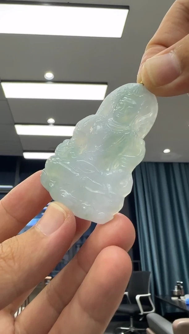 颈饰未镶嵌翡翠天然翡翠A货孤品一件