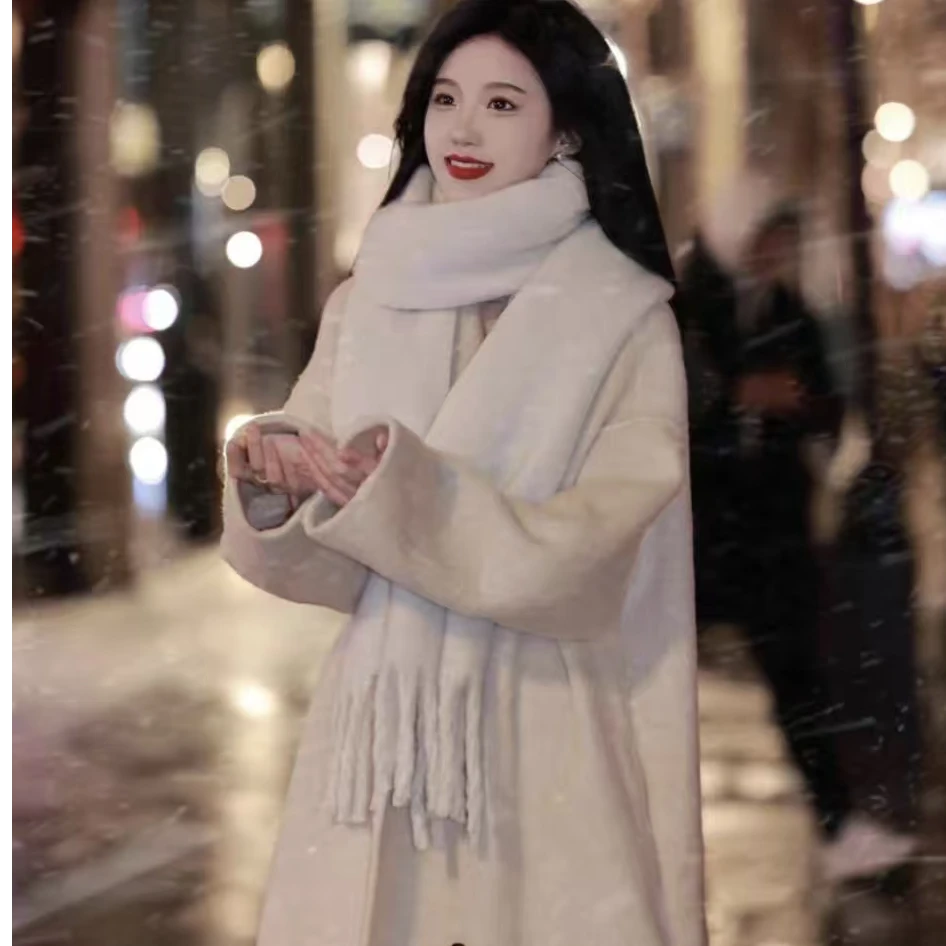 471-480懂家的2025秋冬宽松女休闲慵懒风网红百搭双面尼外套