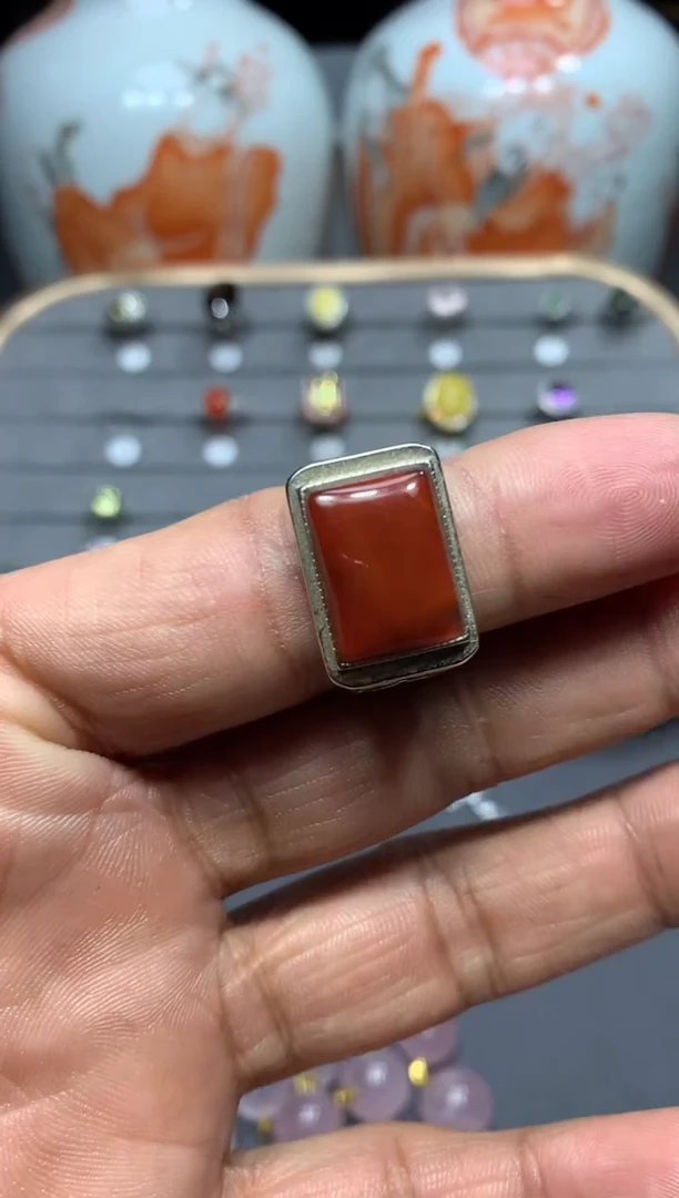 【闪购商品】南红玛瑙戒指未镶嵌W10（随机性发货只发一单）