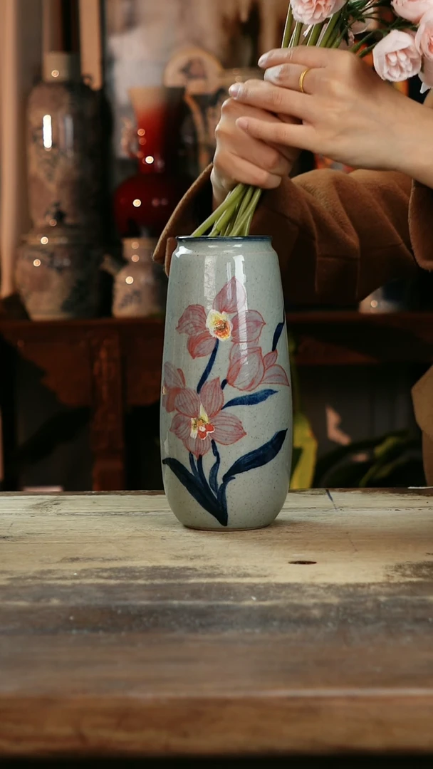 【闪购商品】瓷片景德镇纯手工釉下彩精品花瓶