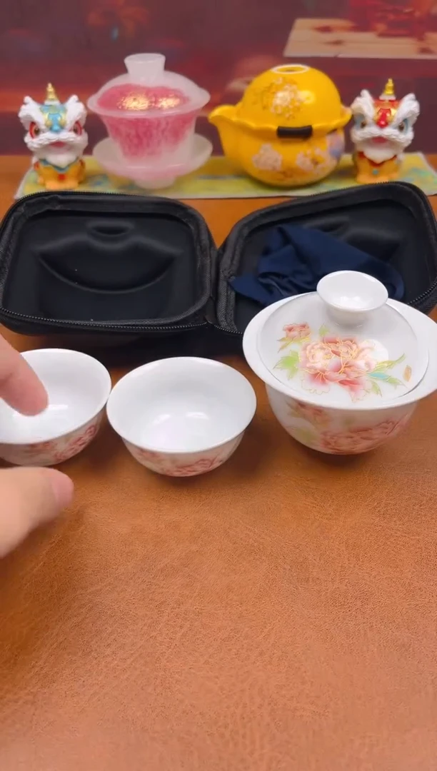 陶瓷茶具摆件旅行套组