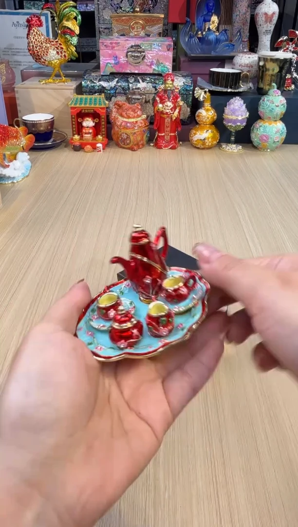 35七宝红色茶具套