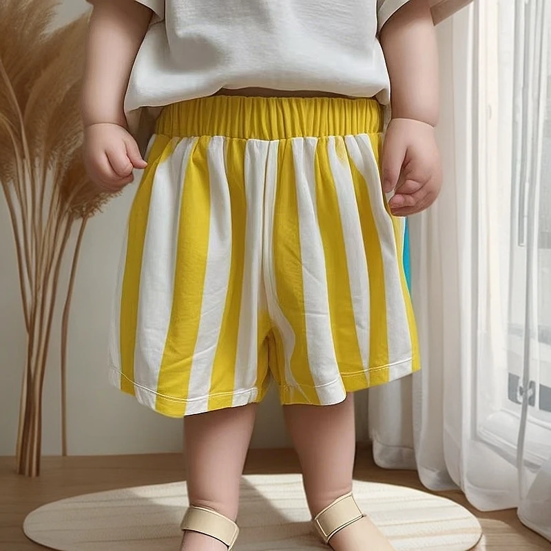 优儿宝贝6122911短裤夏季男女五分休闲裤韩版宽松薄款洋气针织