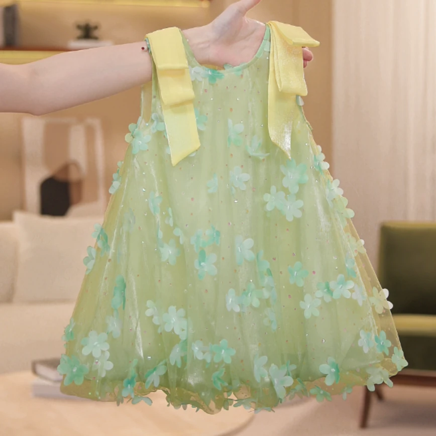 夏季生日新款公主风洋气时髦连衣裙小清新公主女孩女童纱裙SL0164
