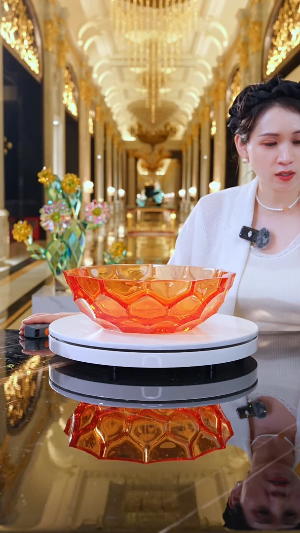 摆件AJ02037橙红色艺术果盘