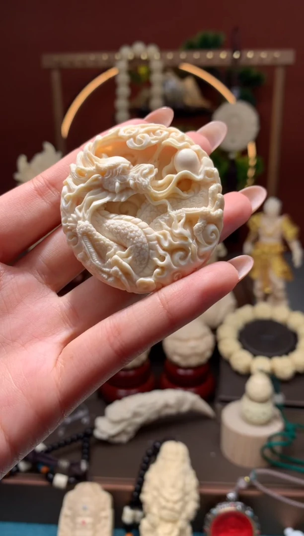 【闪购商品】菩提根/象牙果手串【重工版】龙凤呈祥