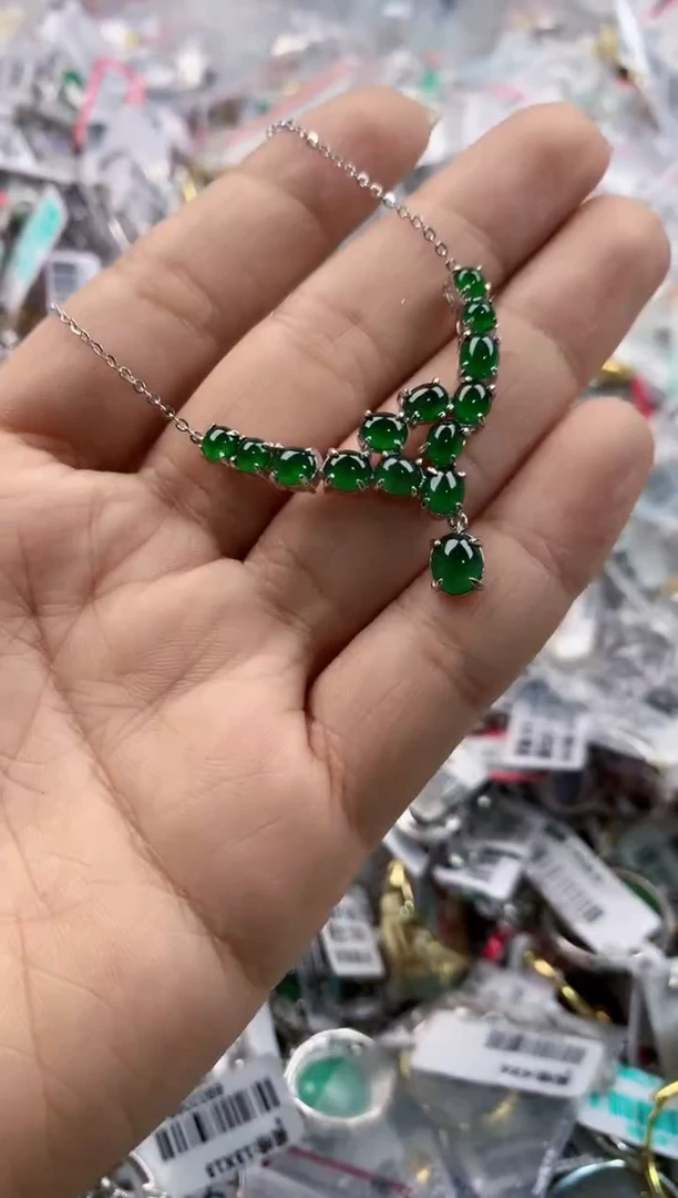 银S925镶嵌戒指翡翠555----9