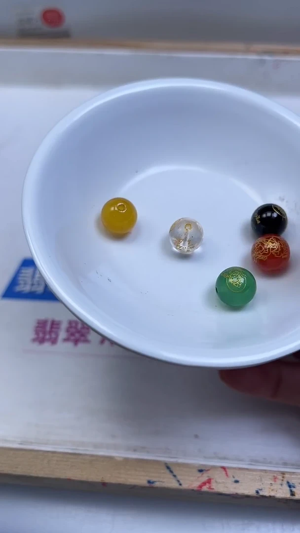 未镶嵌散珠玛瑙/玉髓L112 五路财神8mm一套（5个）8元