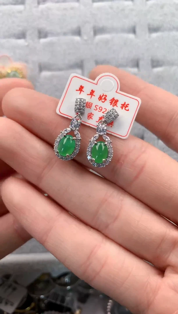 银S925镶嵌戒指翡翠777   6