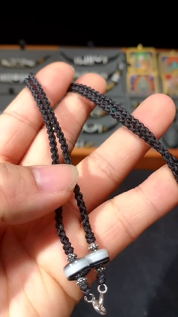 【闪购商品】玛瑙/玉髓项链未镶嵌一线老银多用链