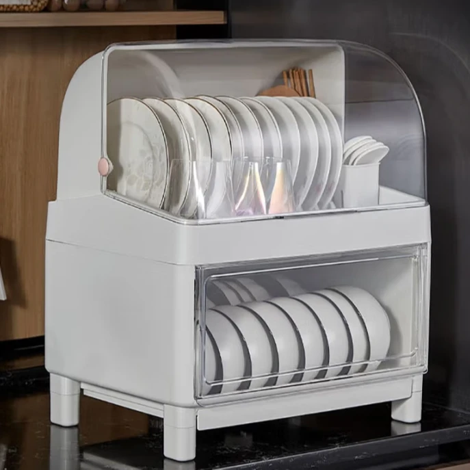 碗筷收纳盒放碗碟置物架带盖沥水家用厨房装碗盘收纳架箱碗柜碗架