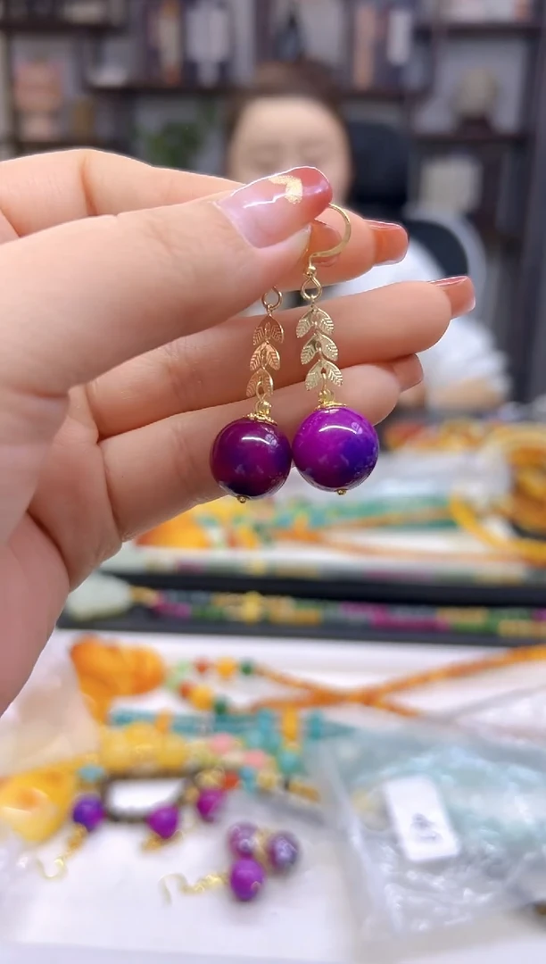 【闪购商品】苏纪石（舒俱来）耳坠14K金镶嵌E30