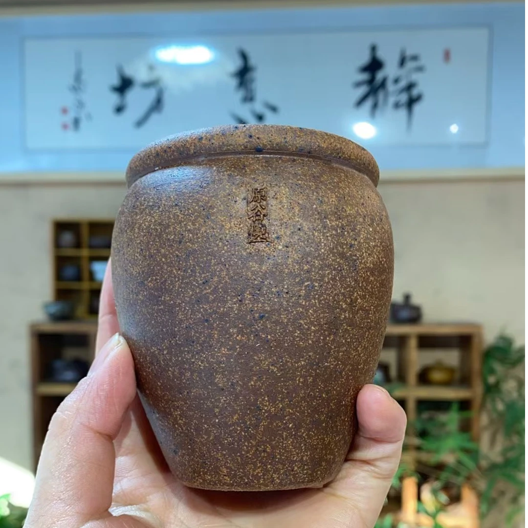 高温定窑粗瓷素色将军翁水缸杯喝水杯豆浆杯