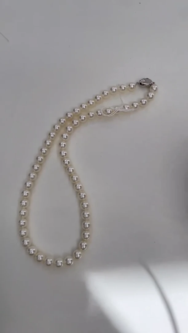 海水珍珠未镶嵌颈饰7-7.5无调色akoya珠串