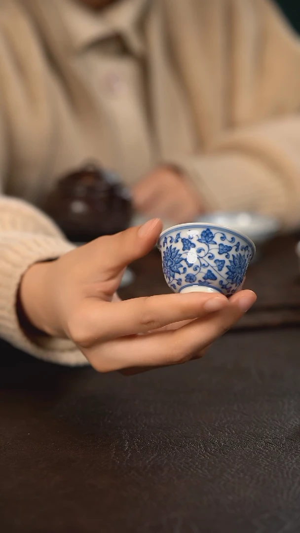 【闪购商品】杯聚澜堂点工缠枝一口杯