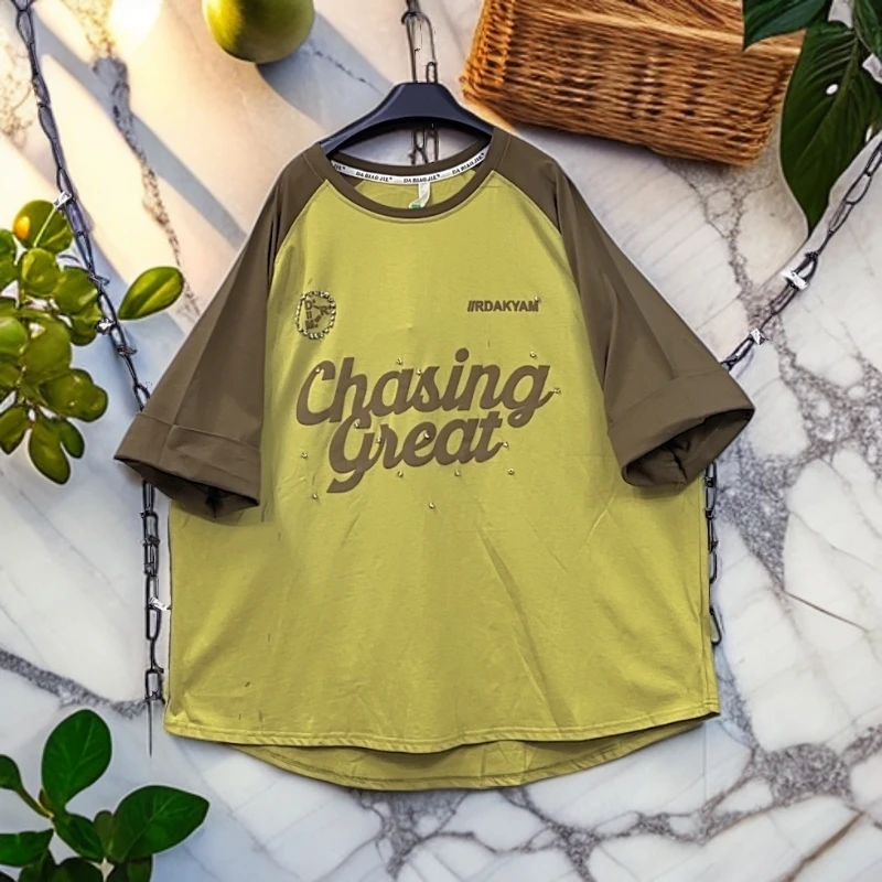 180-260斤 衣长82胸围152 重工挽边潮牌大T恤