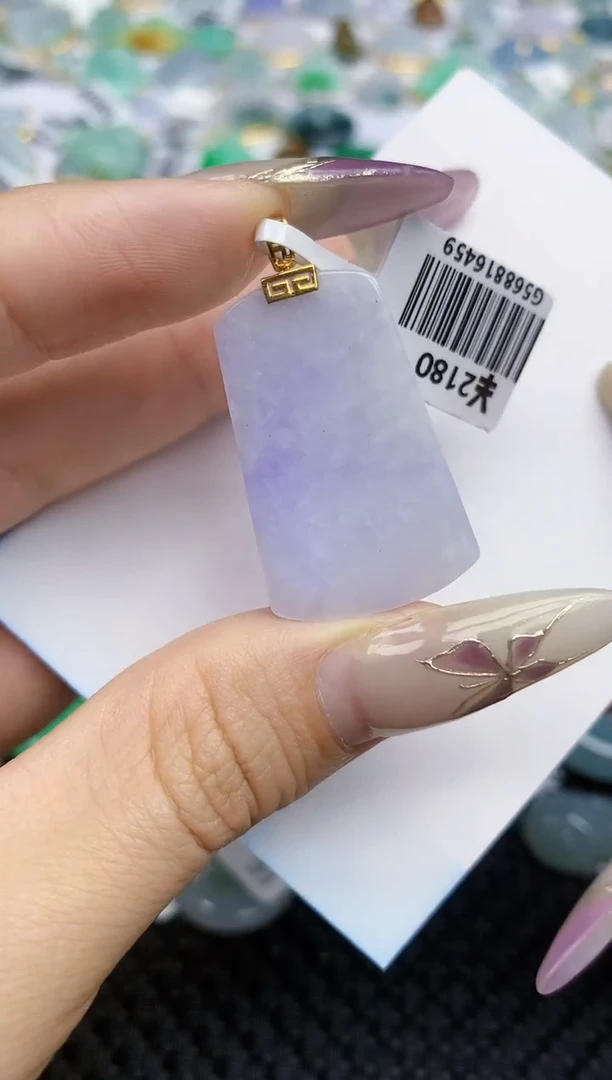 翡翠挂件18K金镶嵌464   天然翡翠A货