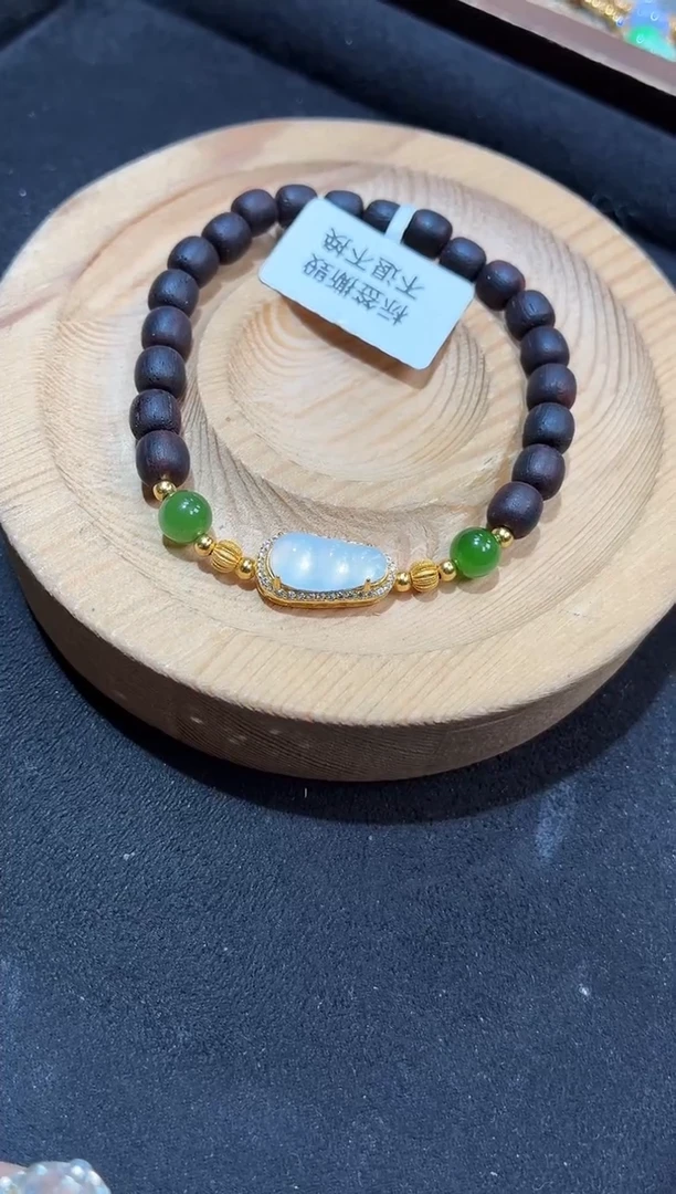 吊坠(不含链)银S925镶嵌翡翠手串