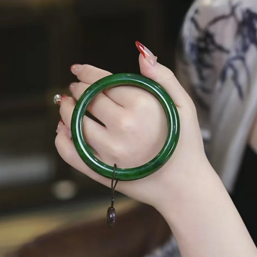 【睿泽鉴宝】和田玉碧玉手镯54-63 JAN0018