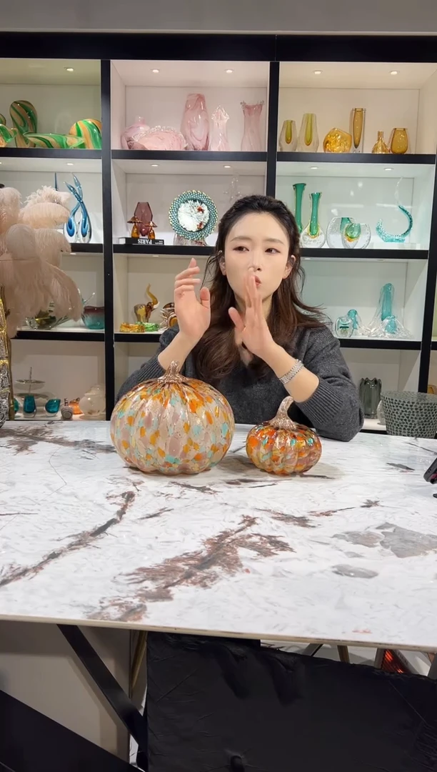 炫彩南瓜摆件一对