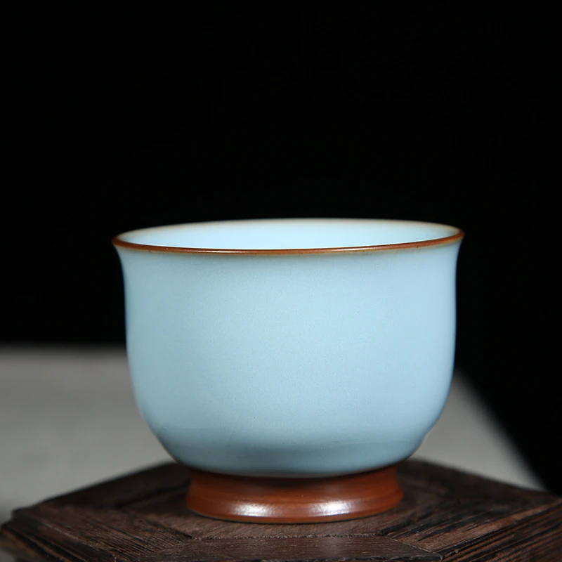 汝瓷品茗杯天青釉美人杯80ml